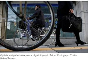 japan pedesstria cyclist dressed