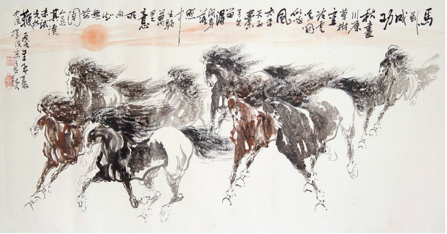 chinese horses running - www.chinesepaintings.com chinese-painting ink P080084L