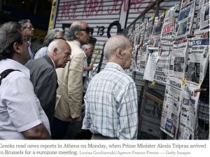 greek crisis eading newspapers